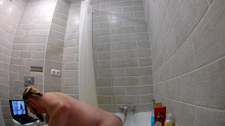 Bearded & long haired Viking stepdaddy in shower (or my real shave & wash routine).