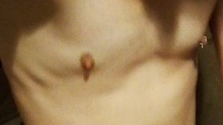Dirty Whore Cumming Shirtless In Bathroom Stall; Partial Audio