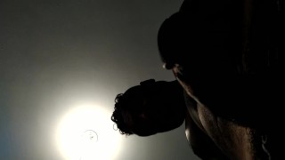 Muscle Latino daddy swinging his cock and showing off his tattoos