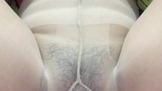 Nipple Play While On Stockings Till The Pussy Drool - Dripping Wet Pussy
