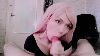 cutie teen swallows cum -- amateur oral creampie