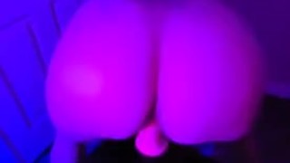 Red headed milf rides dildo in reverse