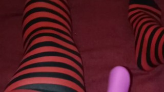 Teen massaging pussy and clit to squirting orgasms with legs shaking and squirming!!