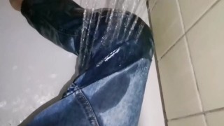 Shower in jeans