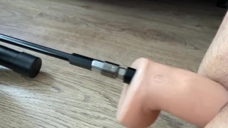 cumshot while assfucked by machine