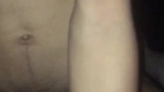 Jerking off cum spread