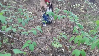  one girl pissed in the forest and how the second girl gave her cunnilingus