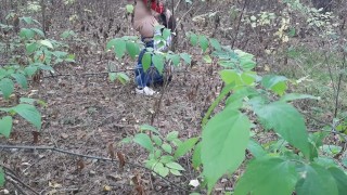  one girl pissed in the forest and how the second girl gave her cunnilingus