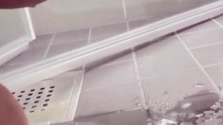 Girlfriend pissing in the shower 