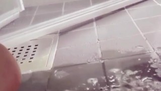 Girlfriend pissing in the shower 