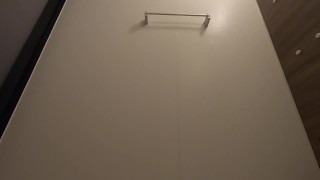 cute girl's peeing in bathroom