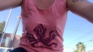 Why am I so popular on my way to work? Bouncing titties, flash