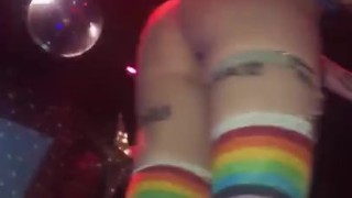 Kawaii girl gogo dancing at Bar Sinister 