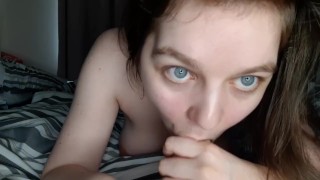POV Slutty Scottish Teen Dildo Blowjob and Dildo Riding 