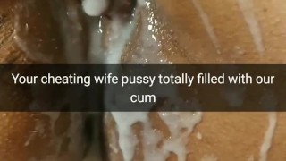 Your wife lies with ruined pussy full of cum after breeding gangbang [Cuckold. Snapchat]