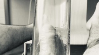 You must see my cock in the pump, jerking off