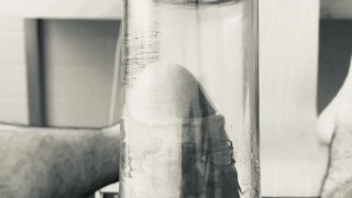 You must see my cock in the pump, jerking off