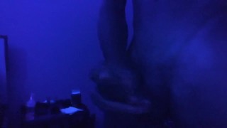 Muscular Man Cums Huge Load In The Blacklight!