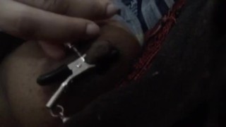 Putting on my NIPPLE CLAMPS