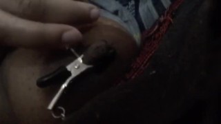Putting on my NIPPLE CLAMPS