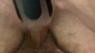 Wanking with a toy 