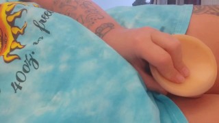 Slutty bbw teen Caught masterbating outside in public 