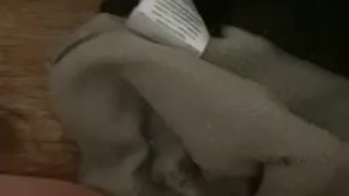 Soaking my bathroom floor and my coat with pee
