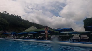 With a CUTE BIKINI I DIVE into the POOL | kelly compulsive