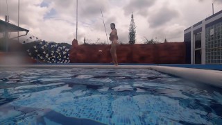 With a CUTE BIKINI I DIVE into the POOL | kelly compulsive