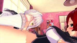FUTA High School DxD Rias Gremory X Koneko Toujou 3D HENTAI
