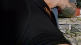 BIG COCK INSIDE CALVIN KLEIN BLACK TRUNK BOXERS. MY BEST FRIEND SUGAR DADDY JERKING OFF IN TIGHTS