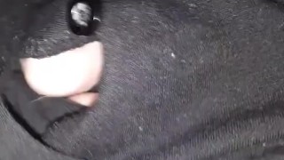  Thrusting Up and Jerking Off His Packer Through Boxers and Open Button Sweats