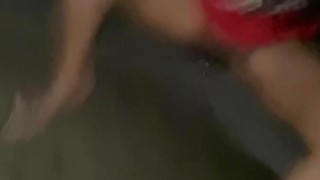 Ebony redbone Slut squirting hot piss from fat pussy after truck fuck
