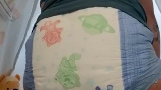 FTM Trans Boy Messes Diaper in Play Tent