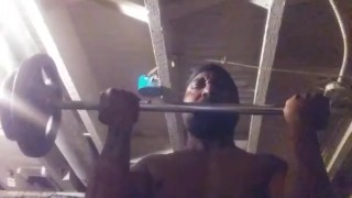 105 lbs. 1 set 10 reps no 6 pack