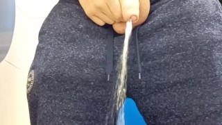 Big cock in public toilet piss