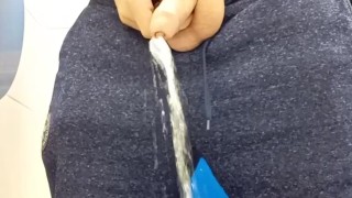Big cock in public toilet piss