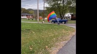 Hot Twink from TikTok Fucks Trump Train With 10ft Flag Pole! @GayWolfTok