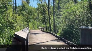 Hot couple gets caught while fucking on a public boardwalk