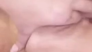 Blonde slut with sexy hands masturbates on phonecam