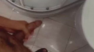 Playing with my dick in bathroom 