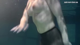 Hot Swimming Pool Teen Babe Bulava Stripping Nude 