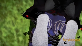 Furry Hentai 3D - Blue Wolf and Black Wolf sex in the forest