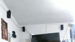 Mommy masturbates with VR glasses watching porn and imagining a big cock