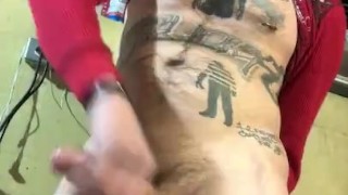 Beermunkie tattooed dirty white boy punk plays with his ass til he explodes cum