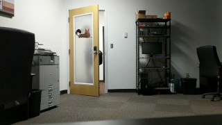 Closing up the office and leaving in the nude