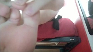 Trailer Giantess shrunk you and play with her socks and feet with you