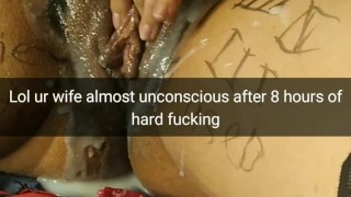 My wife after gangbang with dripping cum pussy get pregnant for sure [Cuckold. Snapchat]