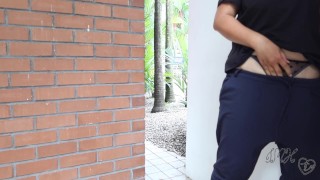 Waiting For My Uber: Flashing My Boobies & Touching Myself In Public
