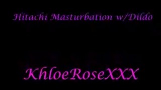 Hitachi and dildo masturbation